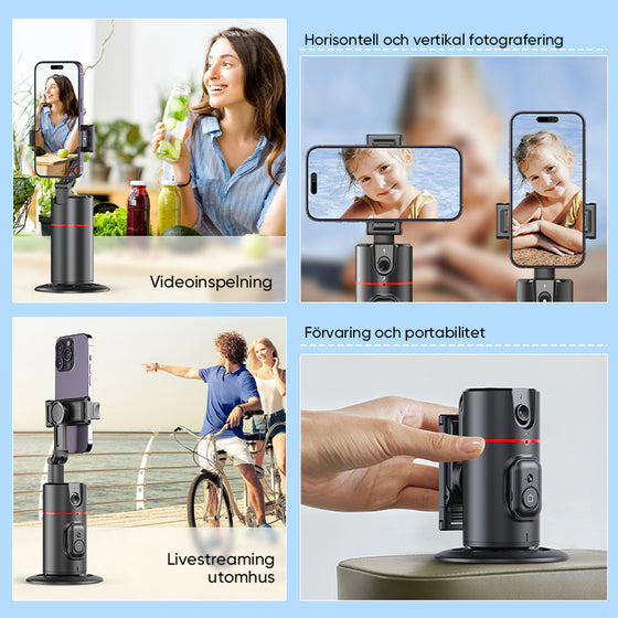 360° Smart Tracking Gimbal med Ansiktsigenkänning