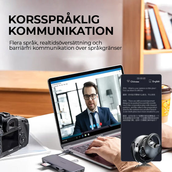 Trådlösa Bluetooth-öronsnäckor för översättning