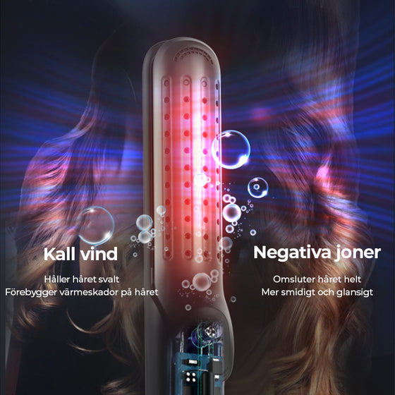 Elektrisk locktång med dubbel funktion för kall luft