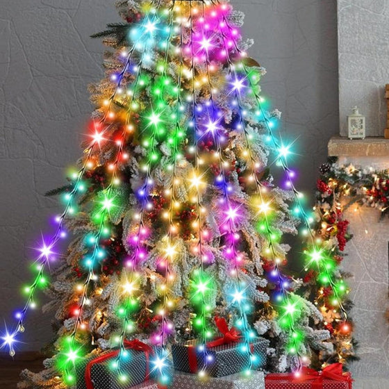 Julgransbelysning med vattenfall och ring