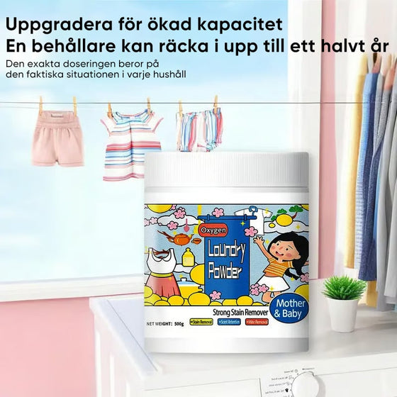 Hyperkoncentrerat starkt fläckborttagningspulver för kläder