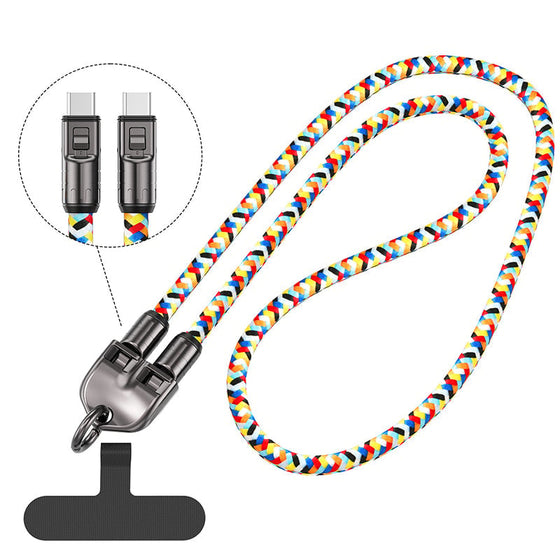 2-I-1 Snabbladdnings Datakabel & Nackrem För Telefon