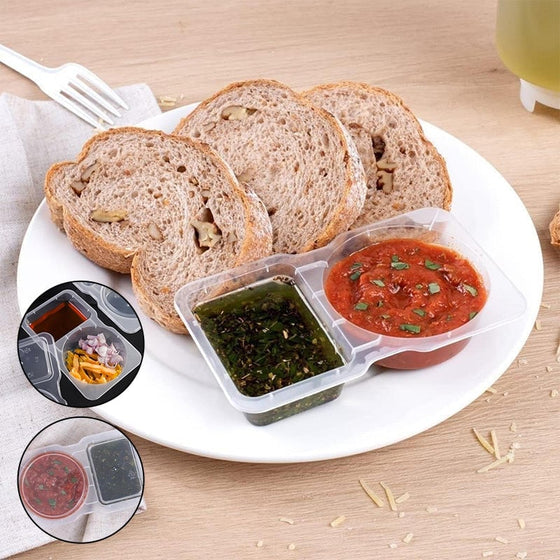 Snackbehållare med dubbla fack med lock