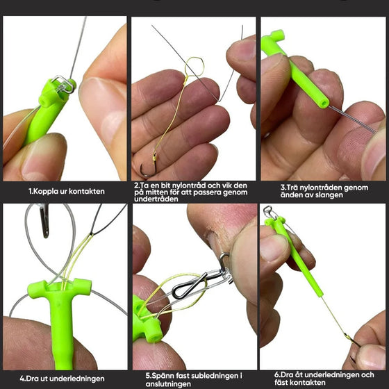 Fiskkrok med speciell anti-tanglesnörkrok