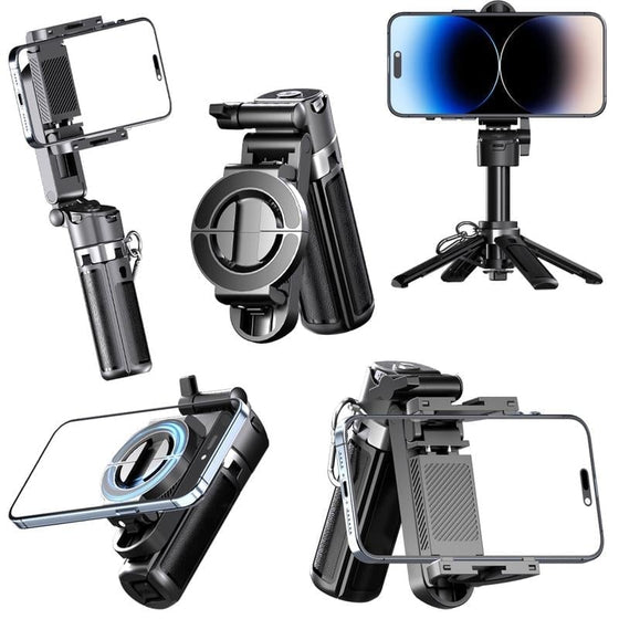 Portabelt multifunktionellt magnetiskt selfie-stativ