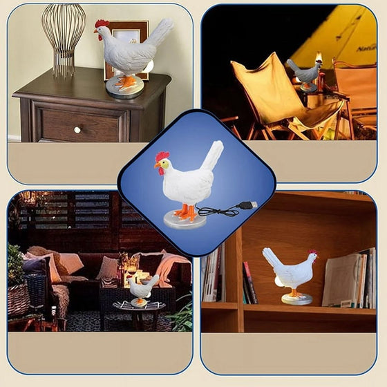 Kreativ hönsformad bordslampa i harts