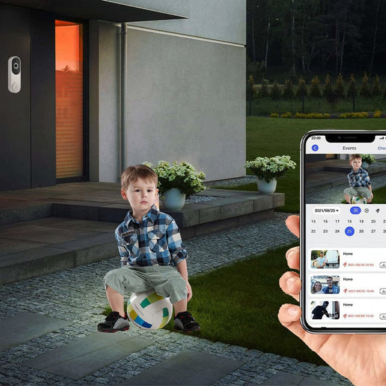 Trådlös kamera för smart dörrklocka - utomhusövervakning med HD-nattseende