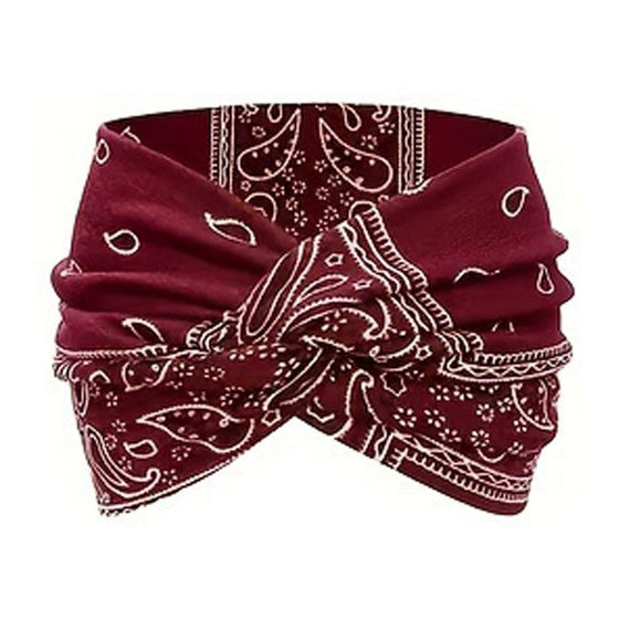 Tryckt korsad yogahårband