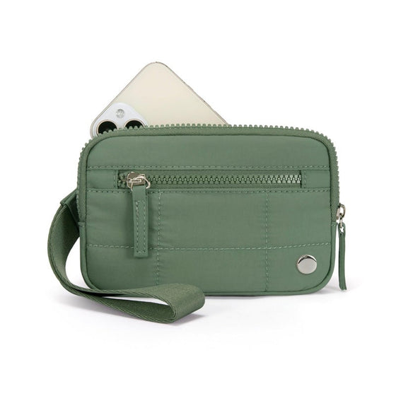 Quiltad handledsväska med armband