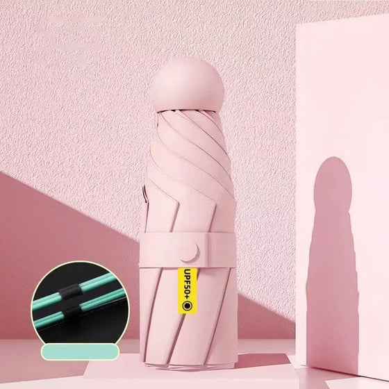 Fickparaply med sol- och regnskydd