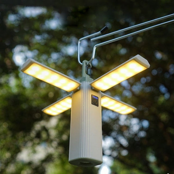 Fyrblads vikbar campinglampa