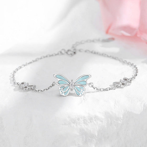 Drömfjäril Lysande Halsband & Armband