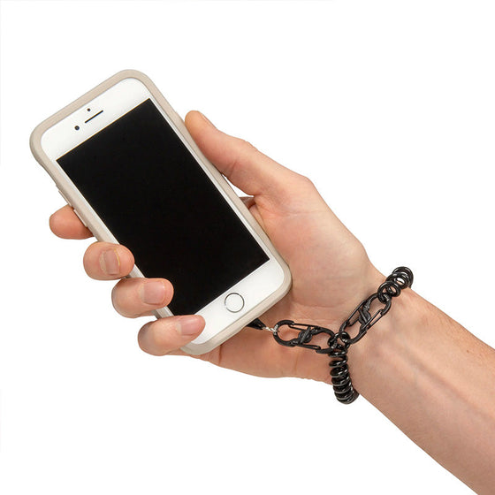 Fjäderrep för telefonens fallskydd och stöldskydd
