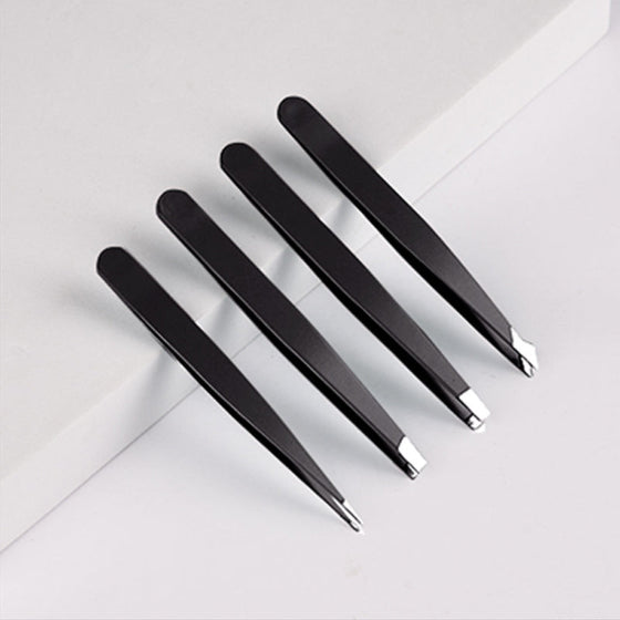 Mångsidigt set med pincett i rostfritt stål för ögonbryn.