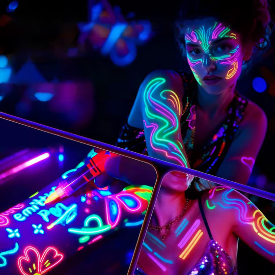 UV-neon ansiktsfärgspennor – 12 färger