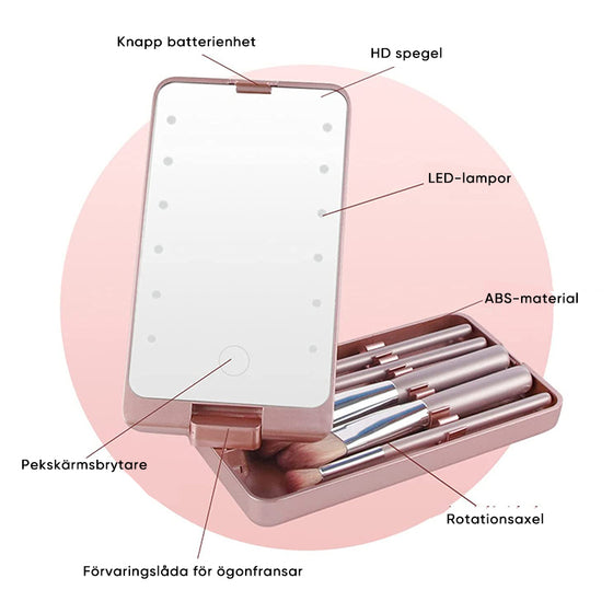 Reseset för Sminkborstar med LED-ljus