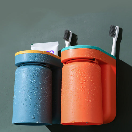 Tandborsthållare med klistermärke