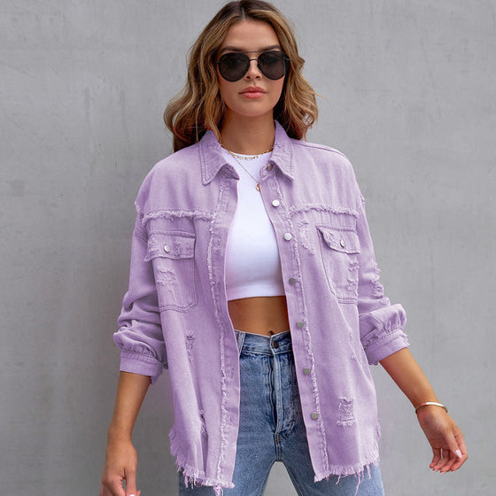 Jeansjacka med avslappnad passform