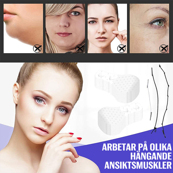 Osynliga ansiktslyftningsklistermärken.