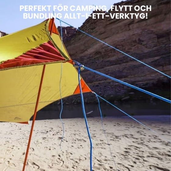 Verktyg för att spänna och sätta fast linor och rep