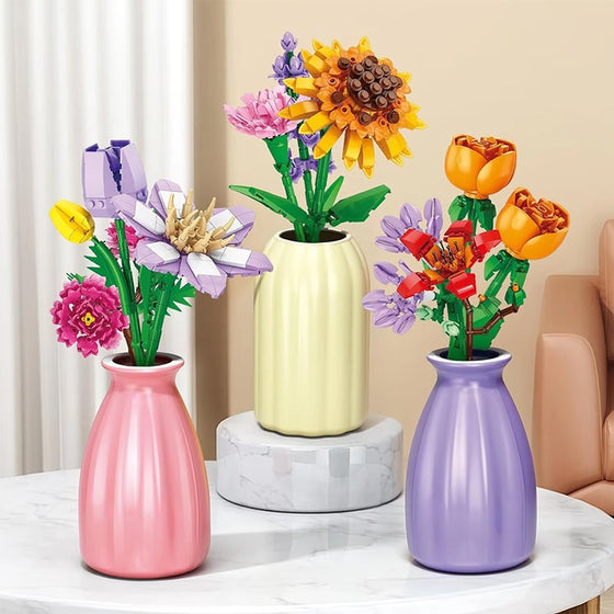 Blombukett byggklossar adventskalender set