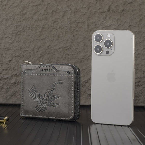 Horisontell herrplånbok i retrostil med prägling