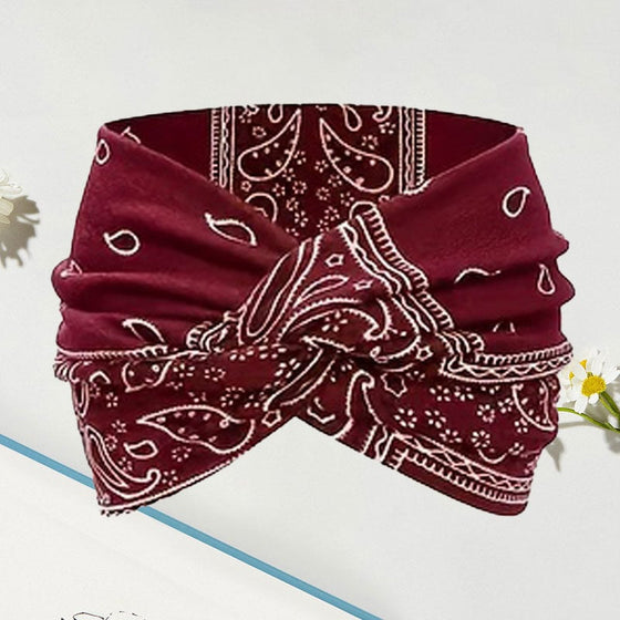 Tryckt korsad yogahårband