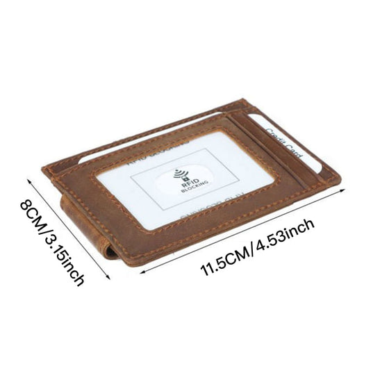 Anti-stöld Äkta Läder Multi-Kortfodral