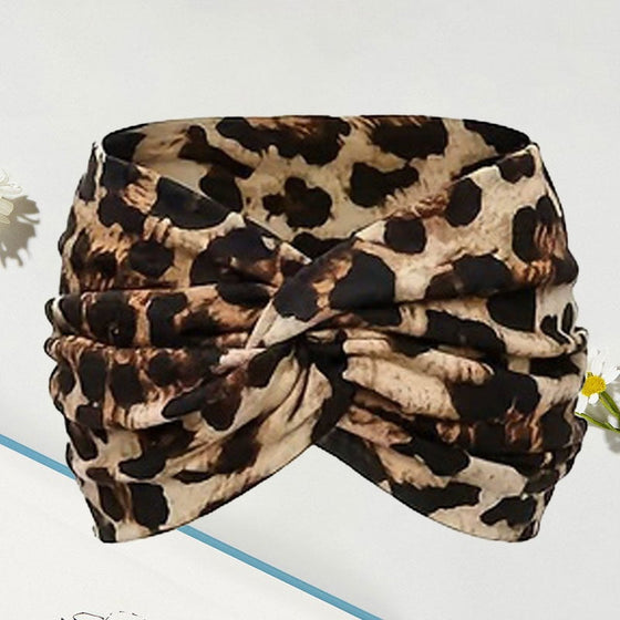 Tryckt korsad yogahårband