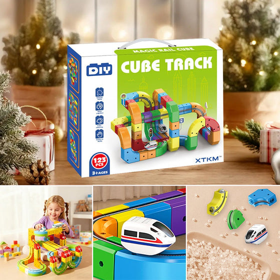 Barnens pedagogiska monterade magnetiska magiska spårtåg