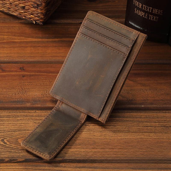 Anti-stöld Äkta Läder Multi-Kortfodral