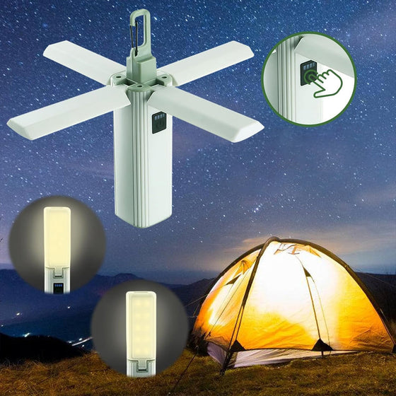 Fyrblads vikbar campinglampa