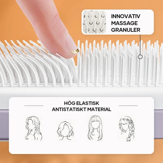 Självrengörande antistatisk massagekam
