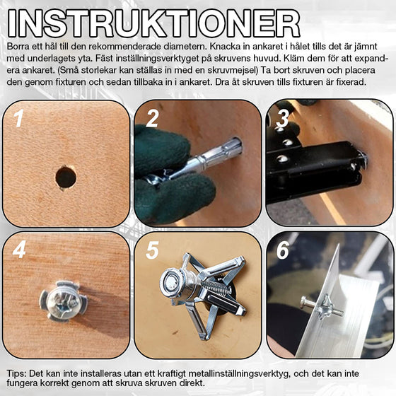 Expansionsmutter skruv med petal-form (50 st)