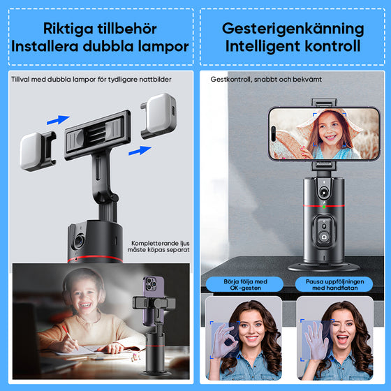 360° Smart Tracking Gimbal med Ansiktsigenkänning