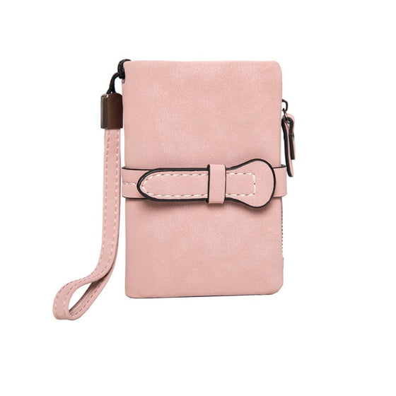 Enfärgad, Vikbar Kort Plånbok Med Myntfack