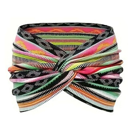 Tryckt korsad yogahårband