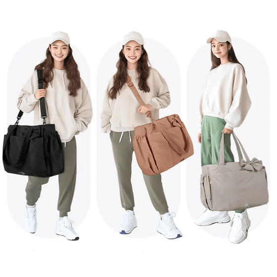 Vadderad väska med stor kapacitet och rosett