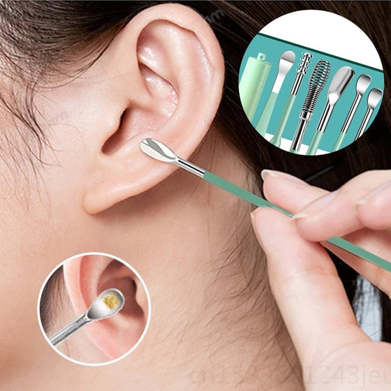 6-Pack Set Med Spiralformade öronmassageverktyg I Rostfritt Stål