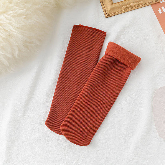 Förtjockande Vintermjuka Snöstrumpor i Sammet