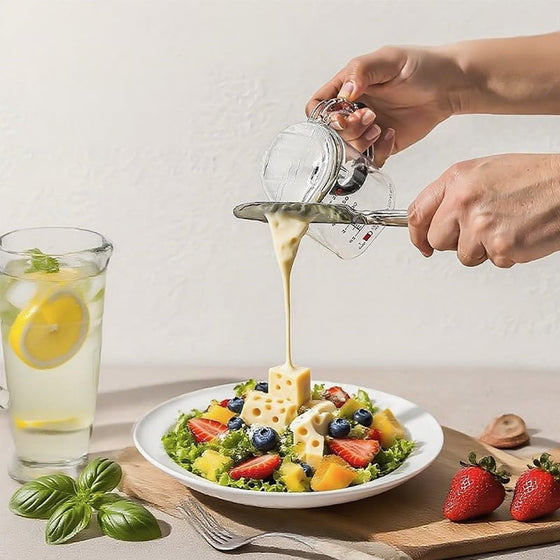 Multifunktionell integrerad justerbar måttkopp