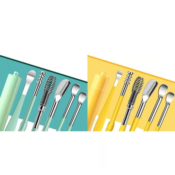 6-Pack Set Med Spiralformade öronmassageverktyg I Rostfritt Stål