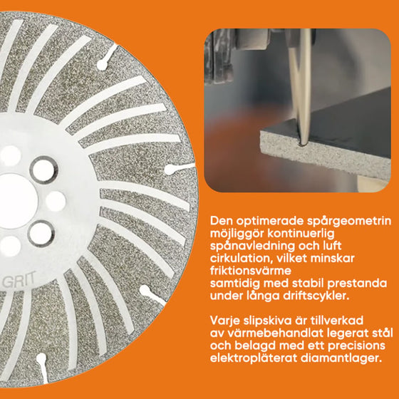 Slitstark diamantvinkelslipskiva