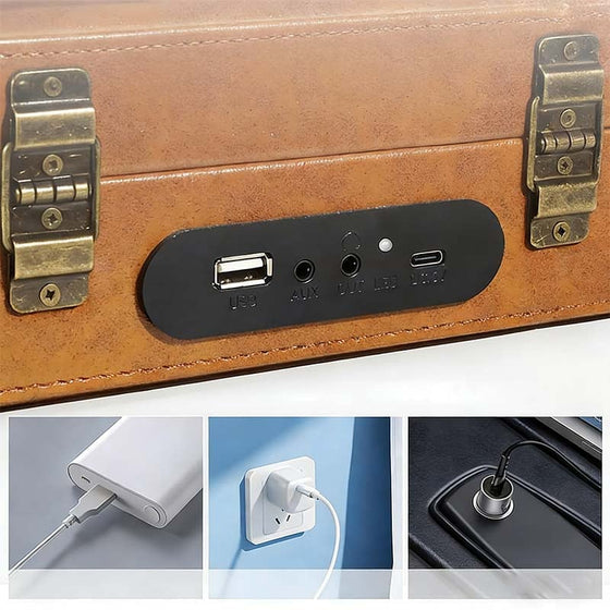 Bärbar retro CD-spelare med Bluetooth-ljud