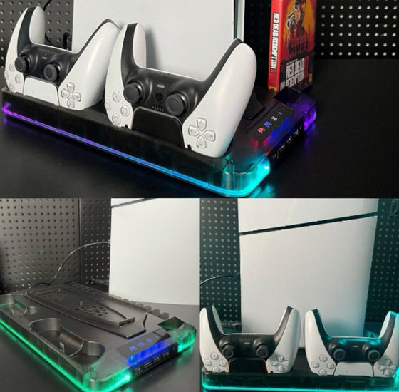 Laddningsstation Kylstativ för Dual PS5 Kontroller