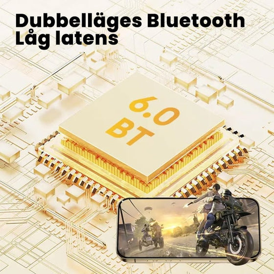 Trendiga trådlösa hörlurar med clip-on-funktion