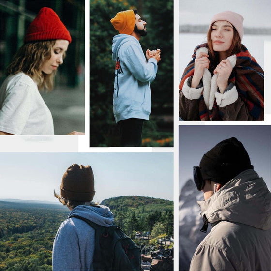 Varm stickad mössa i ull