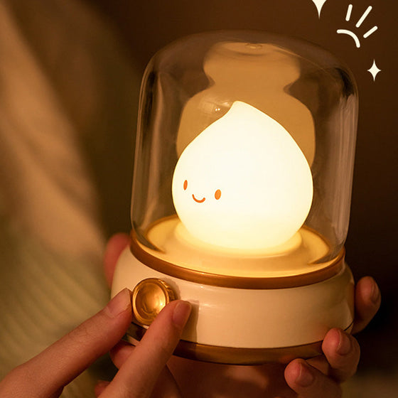 Retro nattlampa med levande ljus