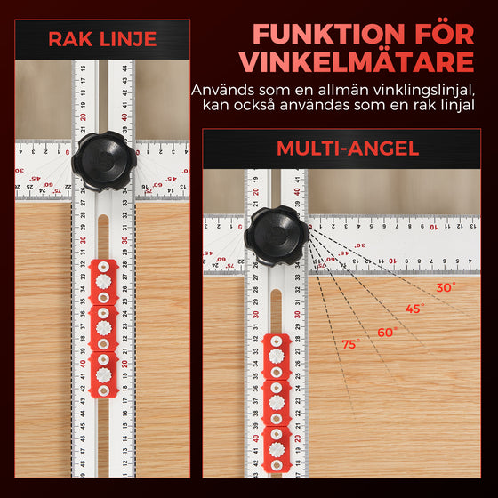 4 I 1 Linjal för positionering vid borrning