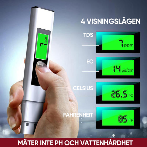Ny 4-i-1 TDS-mätare Digital Vattentestare